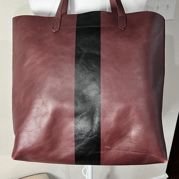 Madewell Paint Stripe Transport Leather Tote - Picture 4 of 14